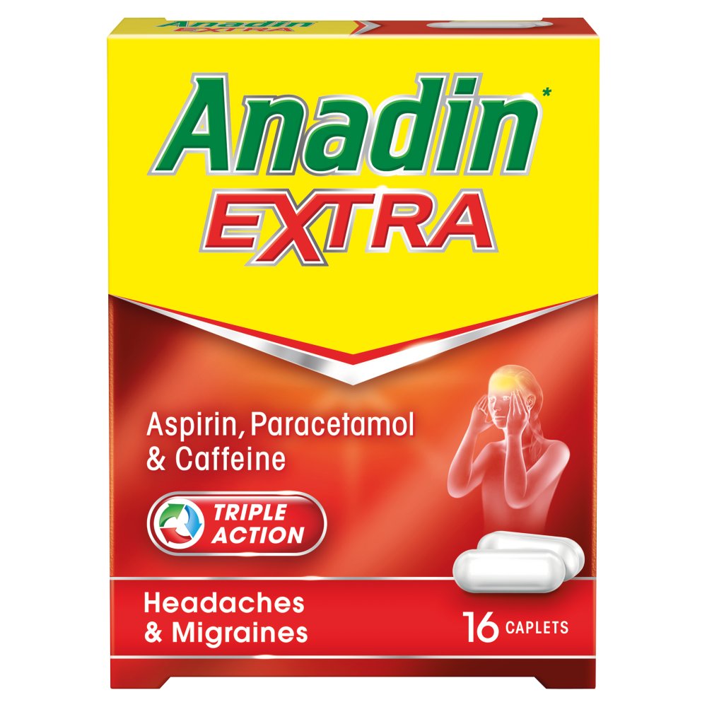 Anadin Extra Aspirin, Paracetamol & Caffeine 16 Caplets