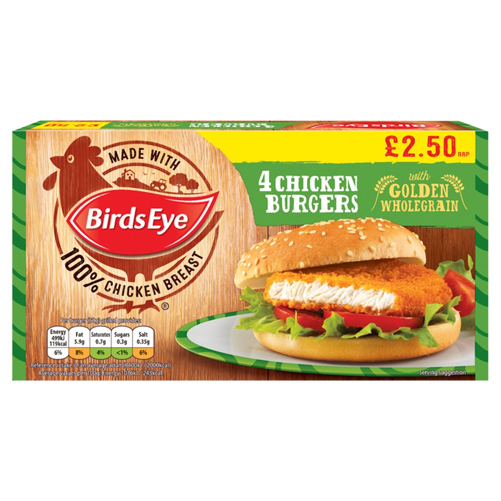 Birds Eye 4 Chicken Burgers 200g