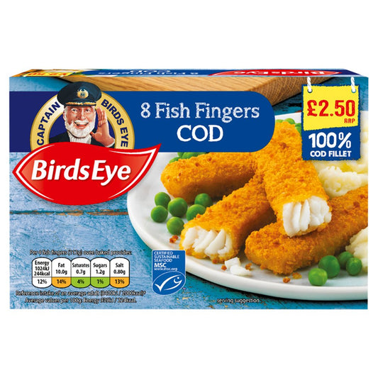 Birds Eye 8 Fish Fingers Cod 224g