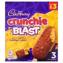 Cadbury Crunchie Blast Ice Creams 3 x 100ml - (300ml)