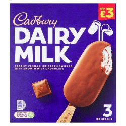 Cadbury Dairy Milk Ice Creams - 3 x 100ml (300ml)