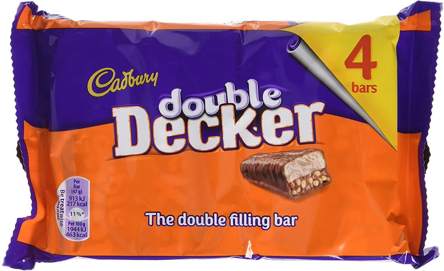 Cadbury Double Decker Chocolate Mini Bar, 4 Pack