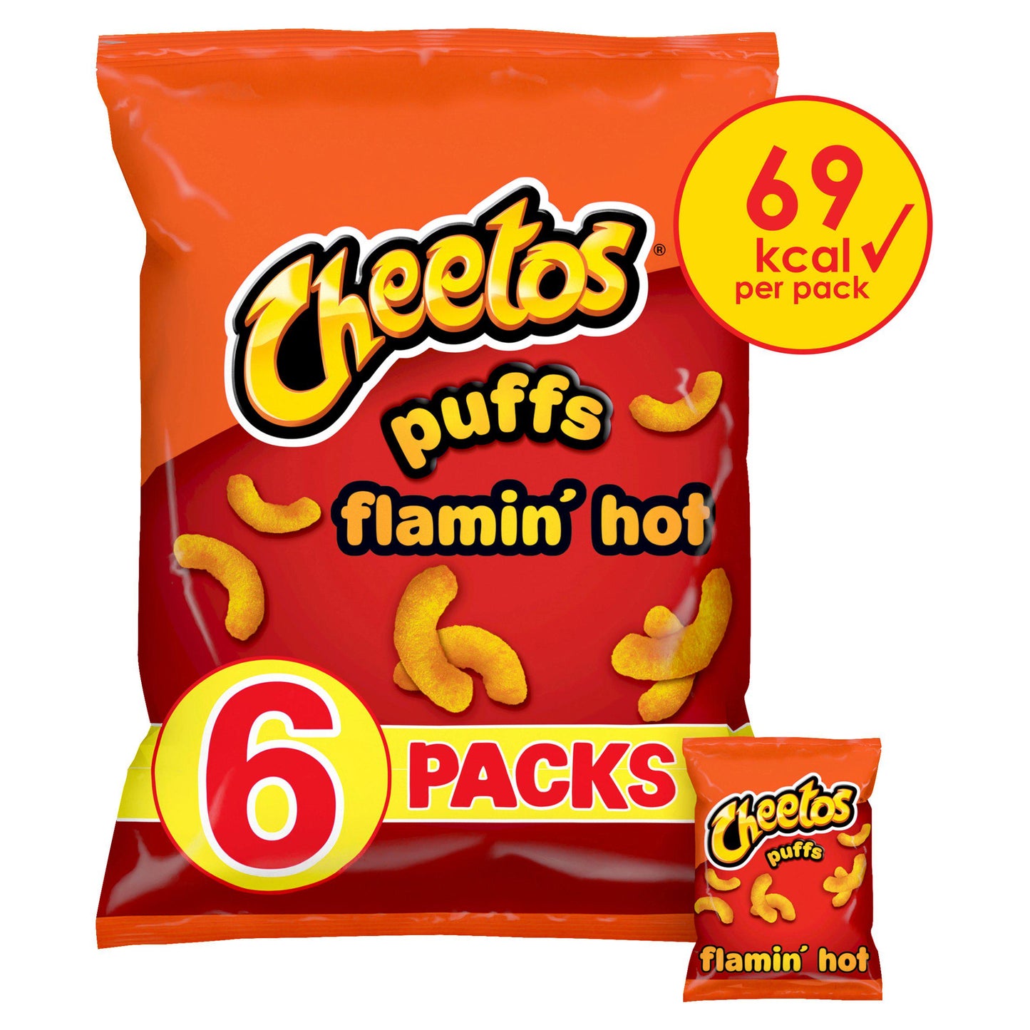 Cheetos Puffs Flamin' Hot Multipack Snacks 6x13g