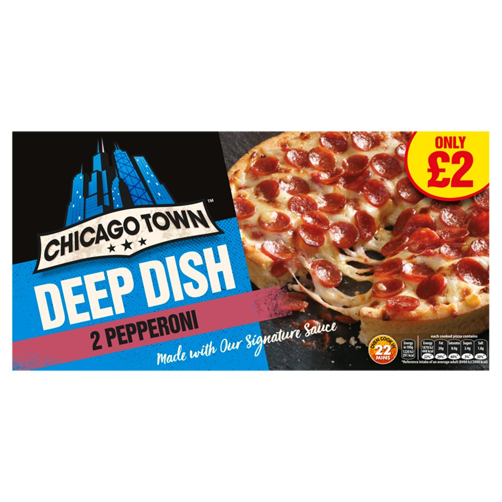 Chicago Town 2 Deep Dish Pepperoni Pizzas 320g