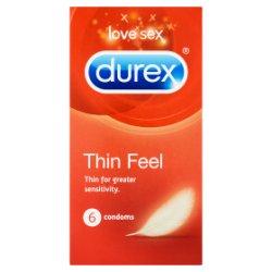 Durex Thin Feel Condoms, Pack of 6