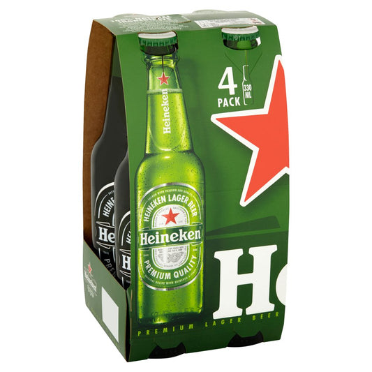 Heineken Premium Lager Beer 4 bottles  x 330ml