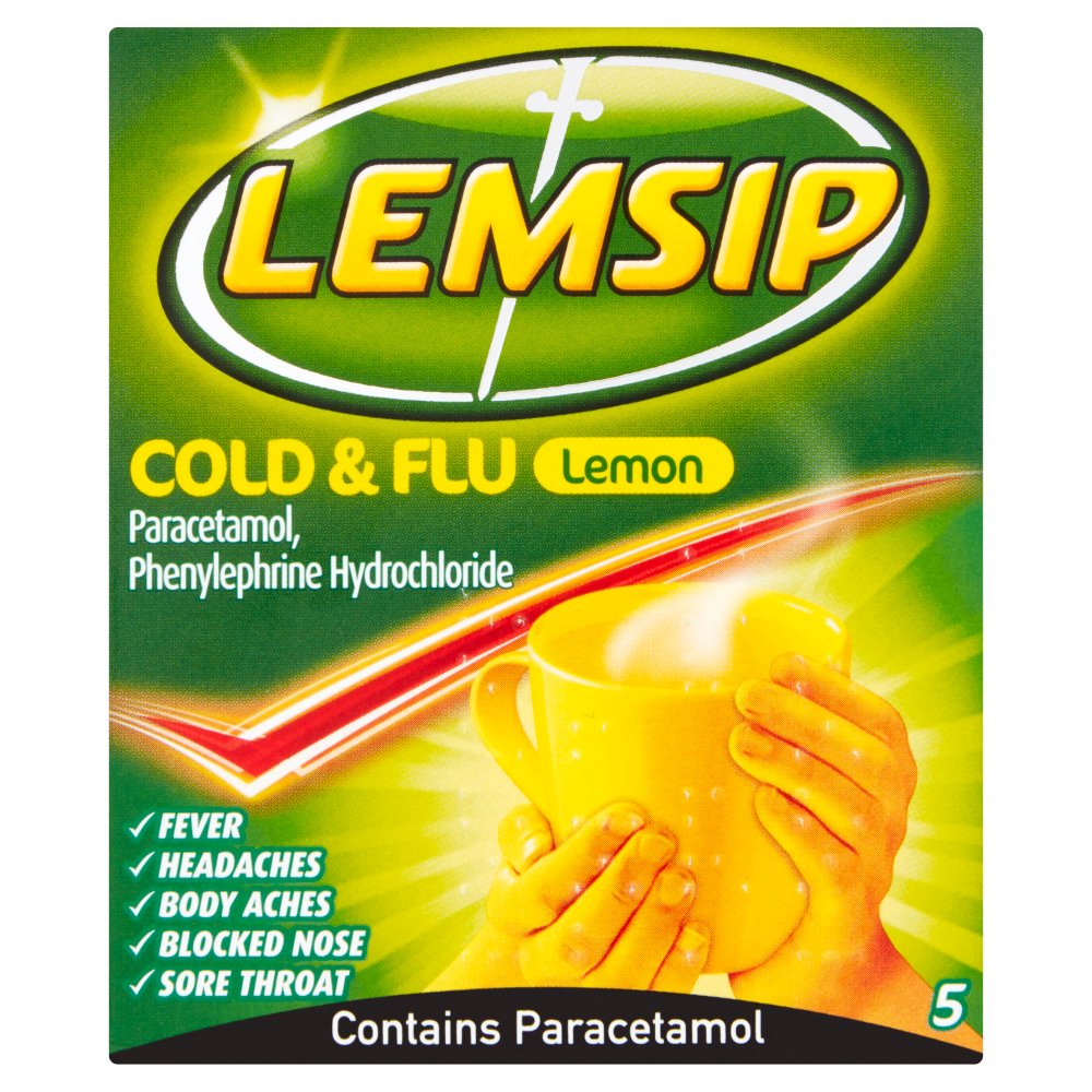 Lemsip Cold & Flu Lemon 5 Sachets