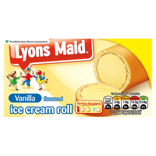 Lyons Maid Vanilla Flavoured Ice Cream Roll 250g