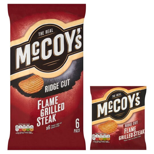 Mccoy's Flame Grilled Steak Crisps 6X25g