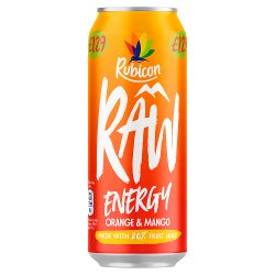 Rubicon Raw Energy Orange & Mango - 500ml