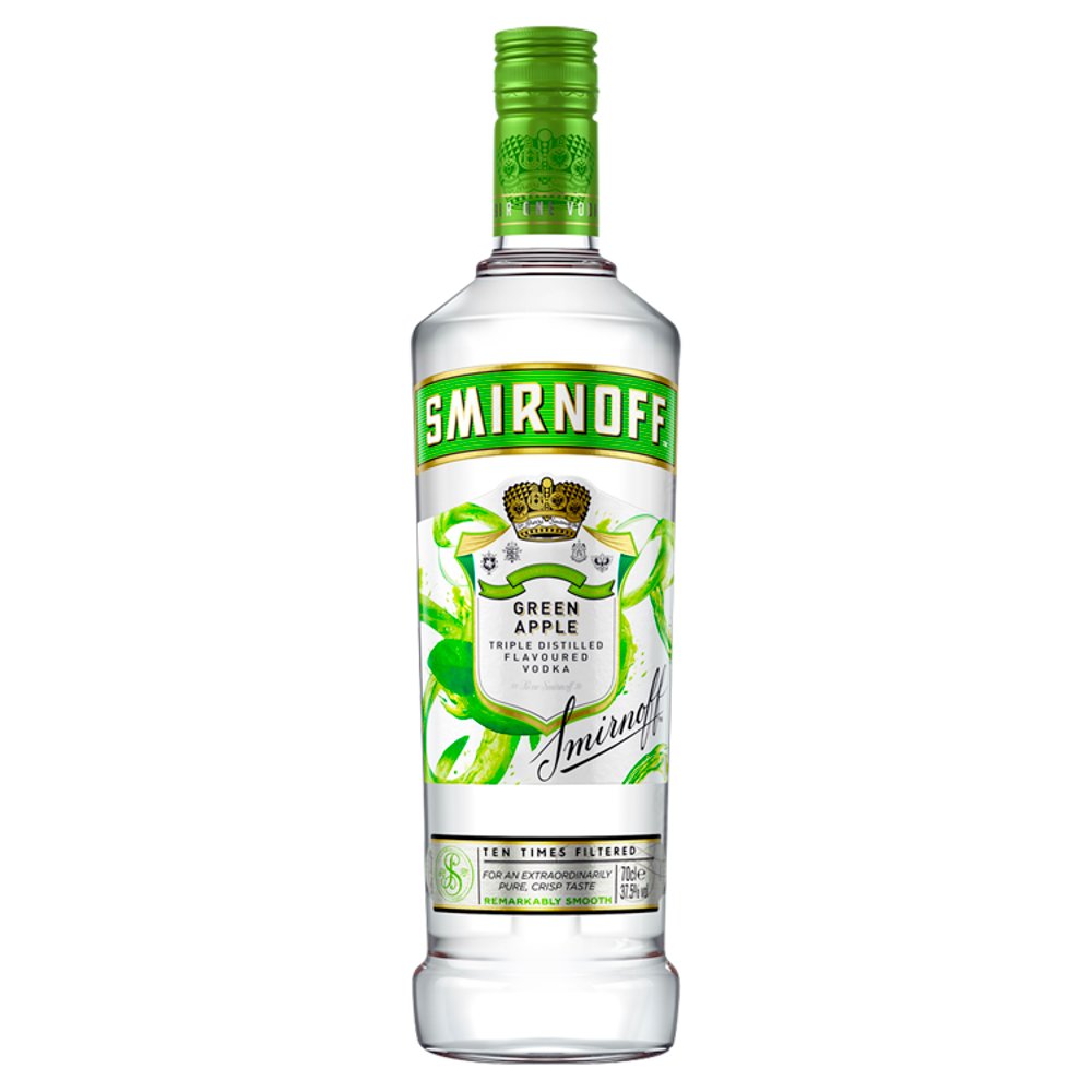 Smirnoff Green Apple Flavoured Vodka 70cl