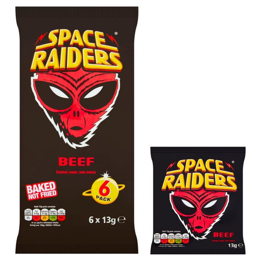 Space Raiders Beef Multipack Crisps 6 x 13g