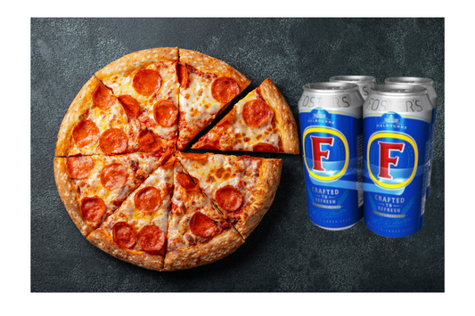 Night In For One - Fosters 4 x 440ml & Pizza